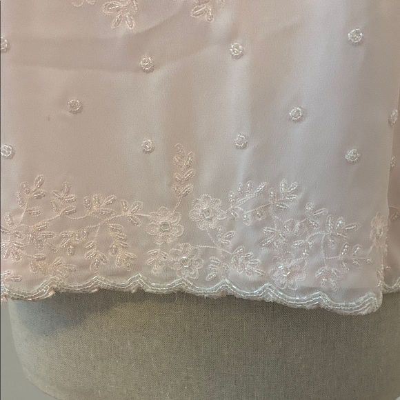 Y2K Vintage Blush Pink Beaded Sleeveless Top size 14 - Picture 2 of 6